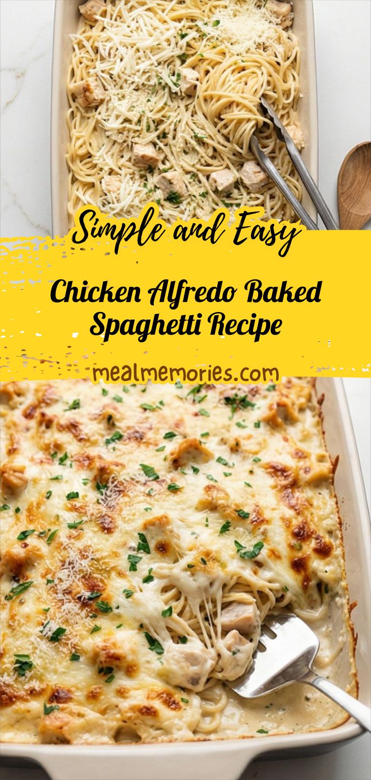 Chicken Alfredo Baked Spaghetti Recipe