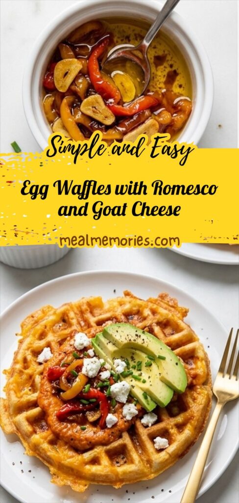 Egg Waffles with Romesco and Goat Cheese
