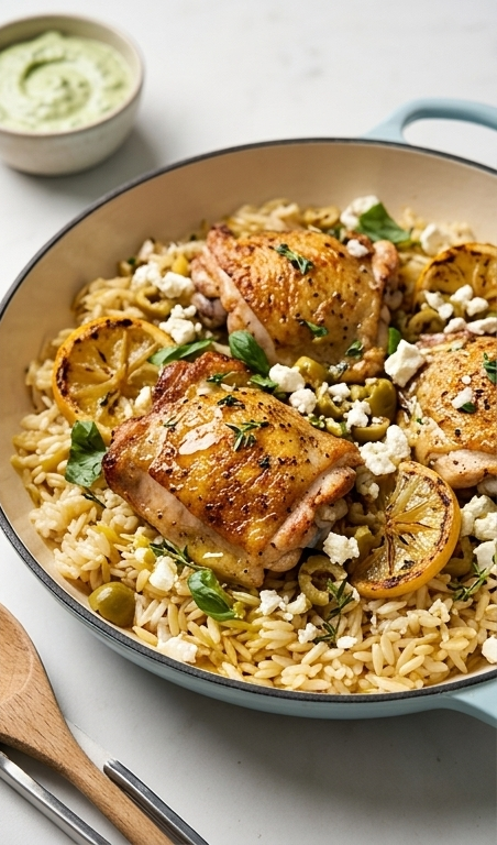 One-Skillet-Greek-Lemon-Chicken-and-Rice-pin1