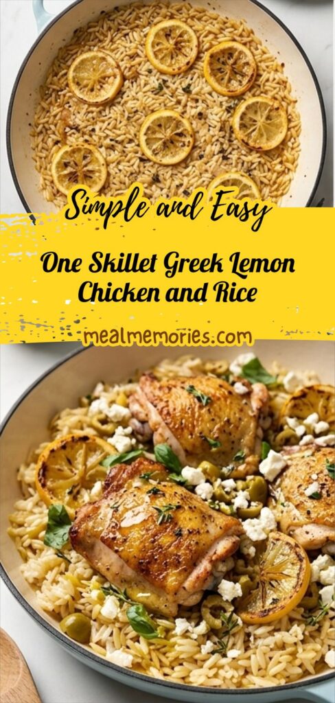 One Skillet Greek Lemon Chicken and Rice