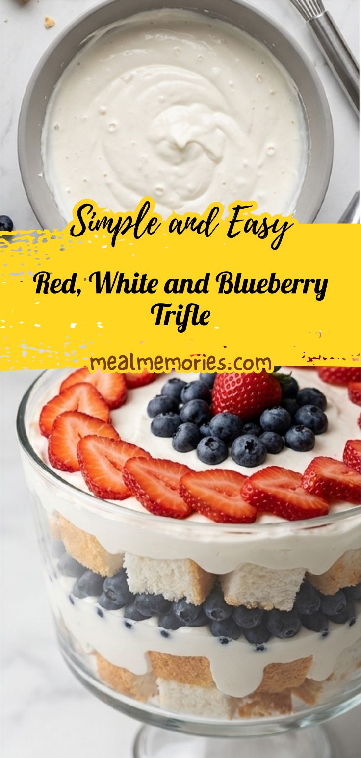 Red, White and Blueberry Trifle