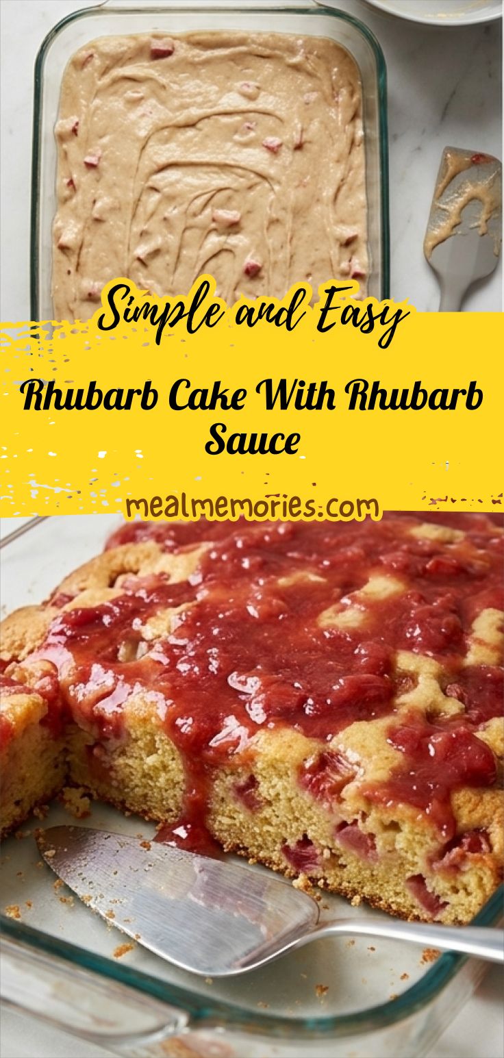 Rhubarb Cake With Rhubarb Sauce