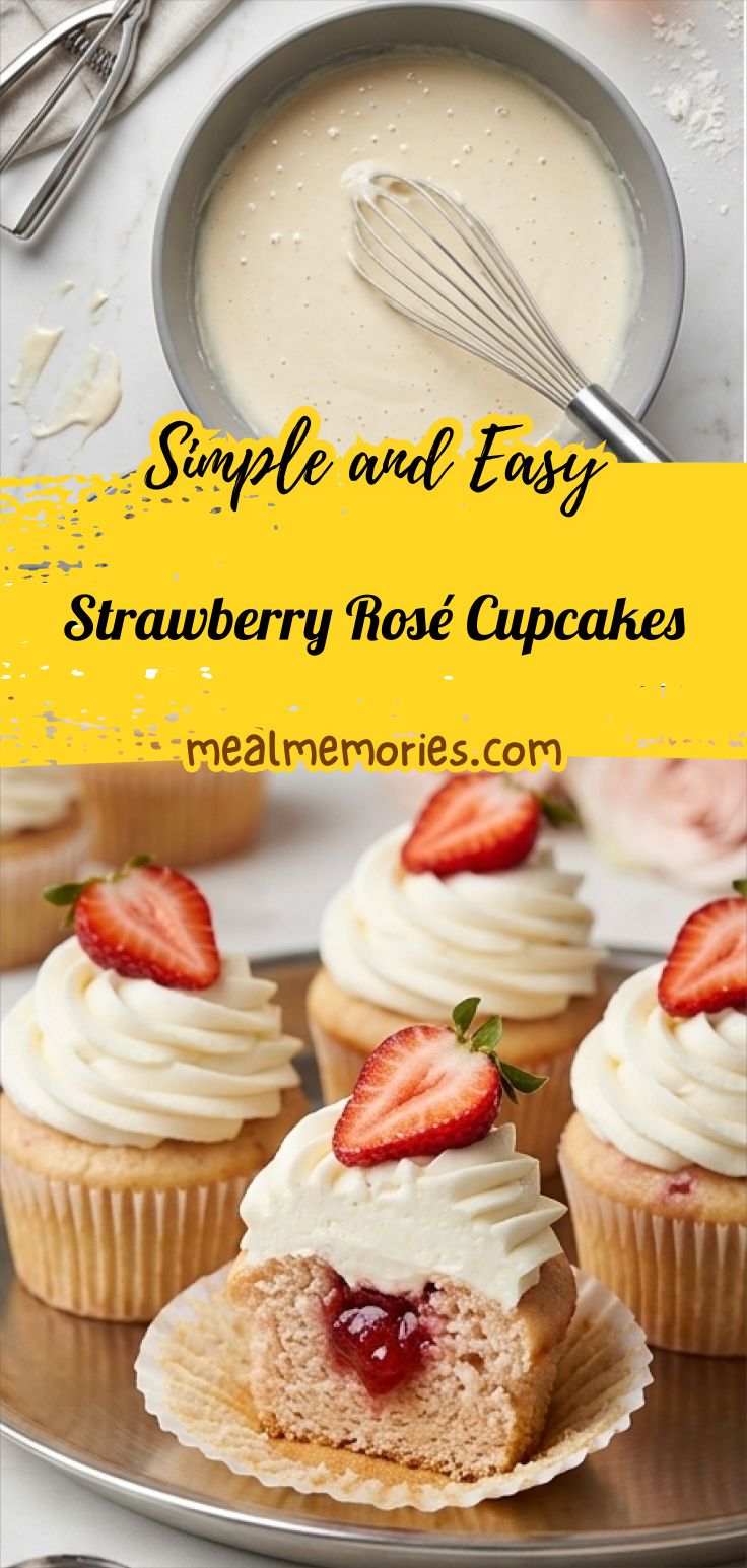 Strawberry Rosé Cupcakes