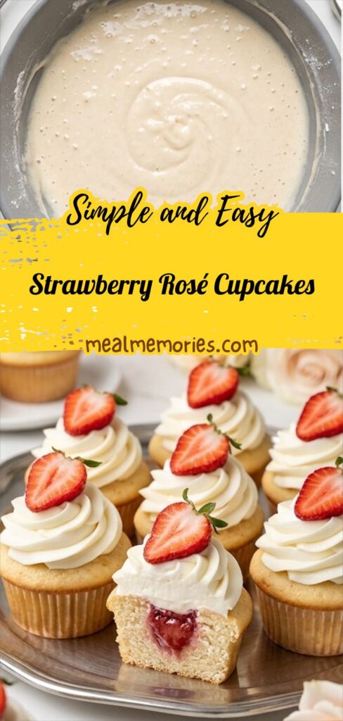 Strawberry Rosé Cupcakes